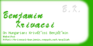 benjamin krivacsi business card